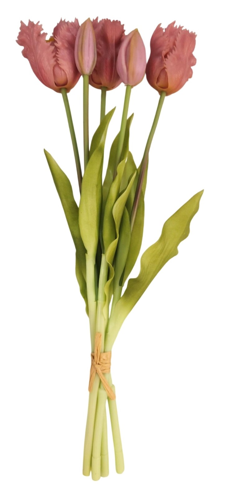 Artificial Tulip Bouquet 15 Inch Set of 5 Faux Spring Flowers Easter Wedding