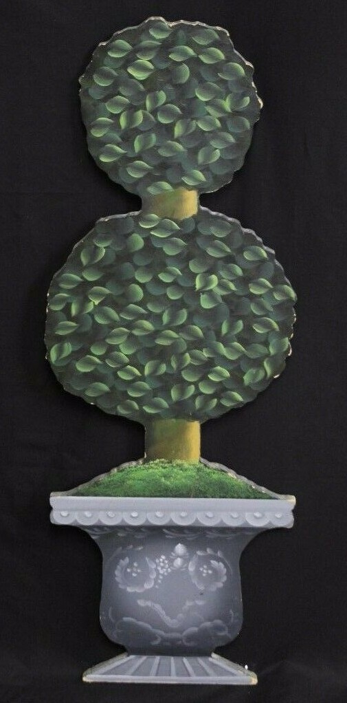 “Wooden Hand-Painted Topiary Stand”