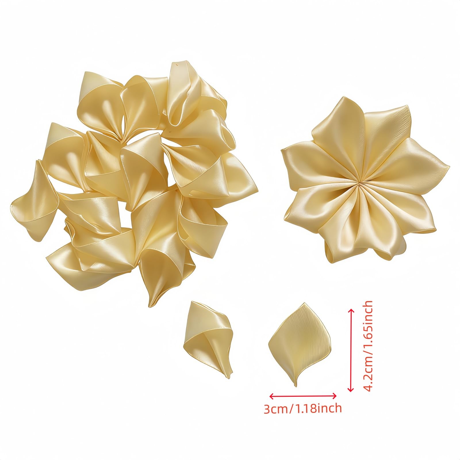 300 PCS Pre-Cut Satin Ribbon Flower Petals, Unfinished DIY Ribbon Petals for …