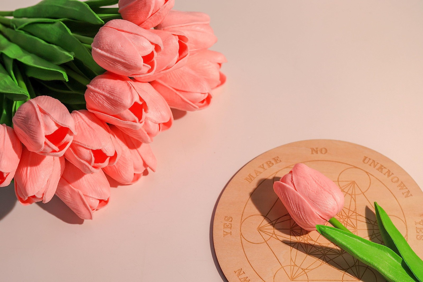 15 PCS Pink Fake Artificial Flowers Real Touch Tulips 14 Inch PU Wedding Decor
