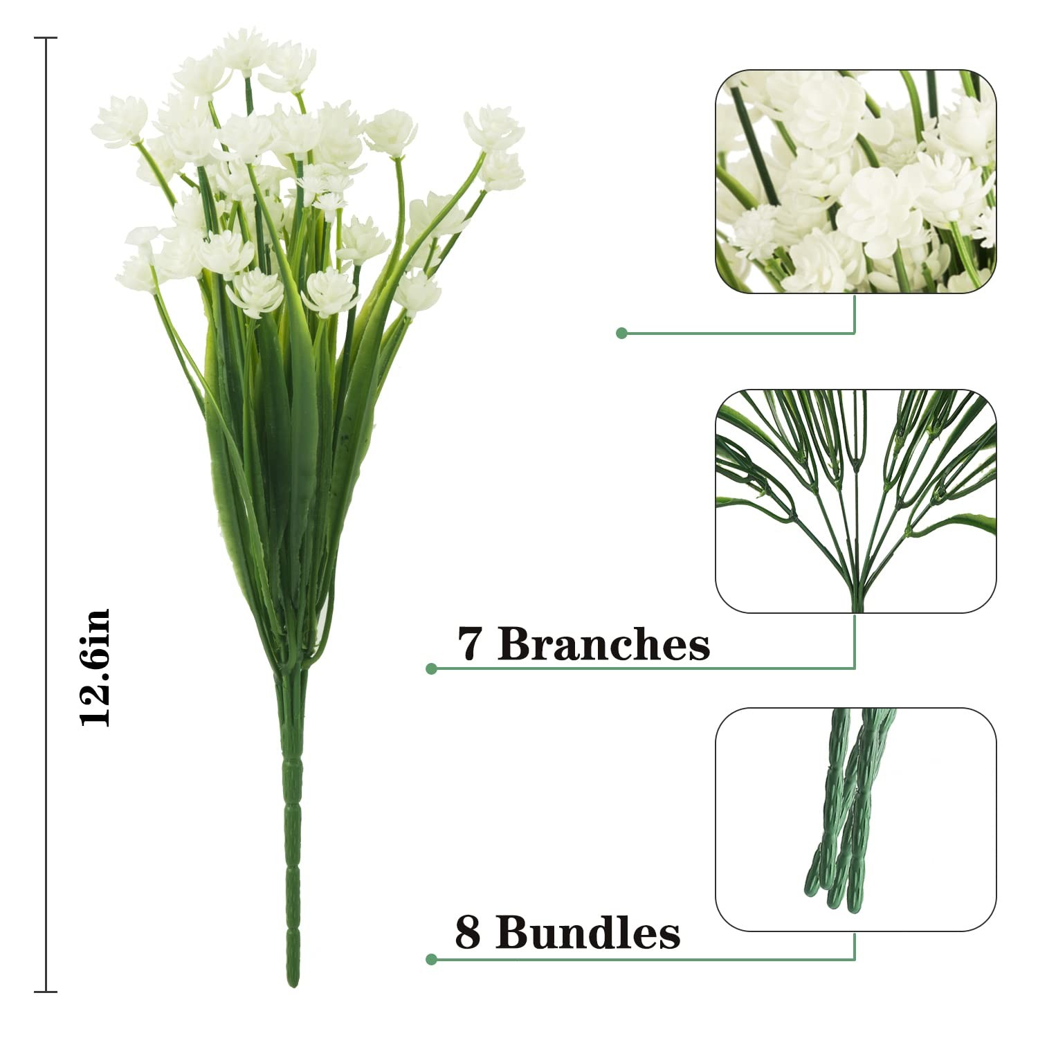 Artificial Flowers for Outdoors,20 Bundles UV Resistant Outdoor Fake Daffodil…