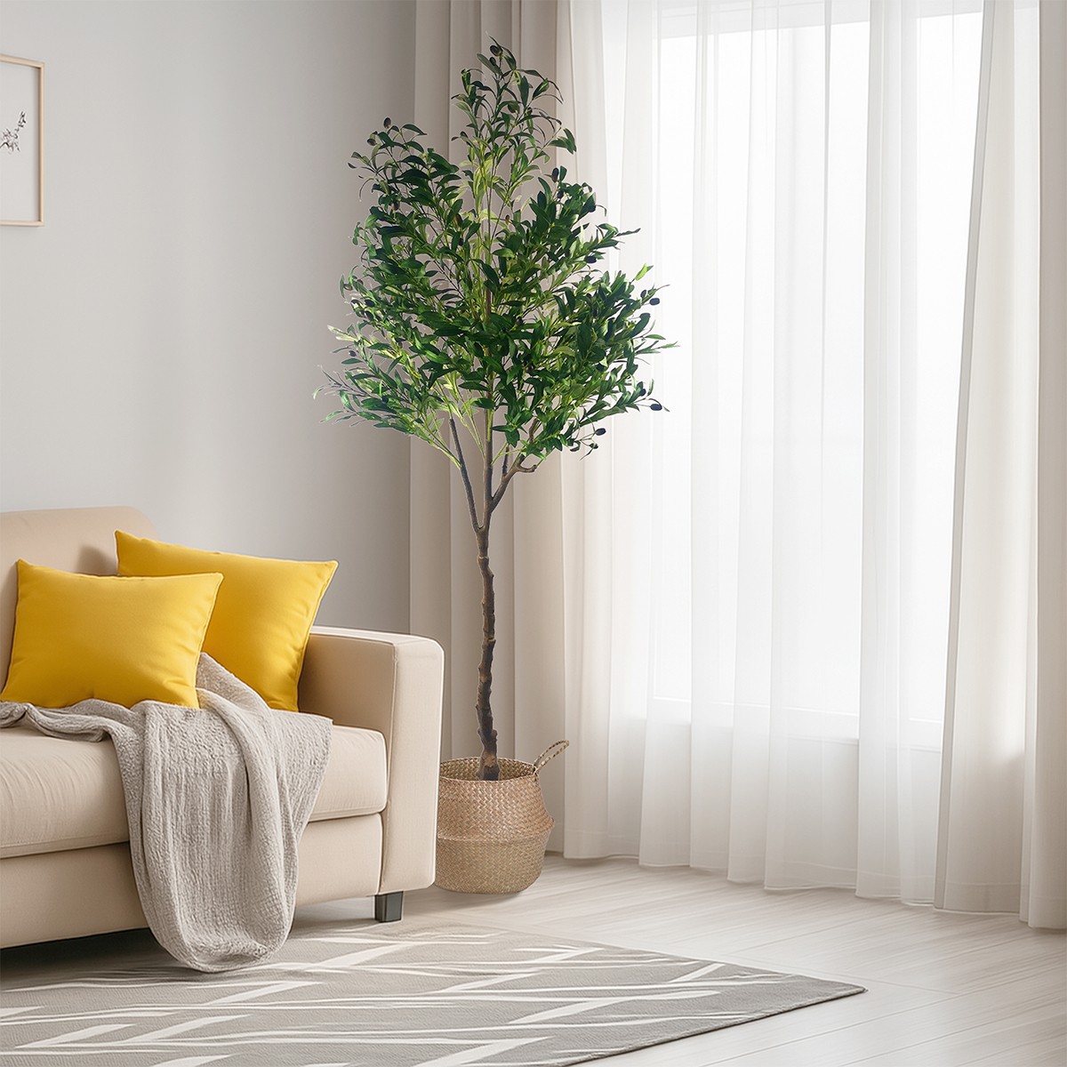 Artificial Olive Tree for Living Room Decor with Plant Pot