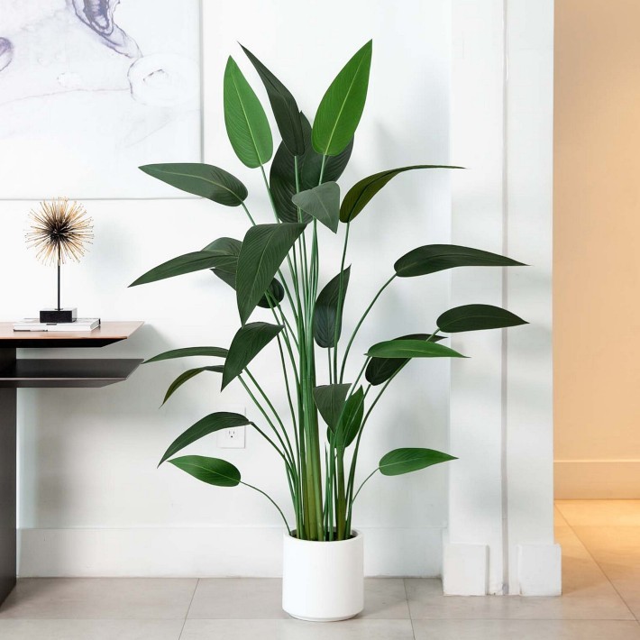 Artificial Sky Bird Tree in White Planter-Williams Sonoma|35828