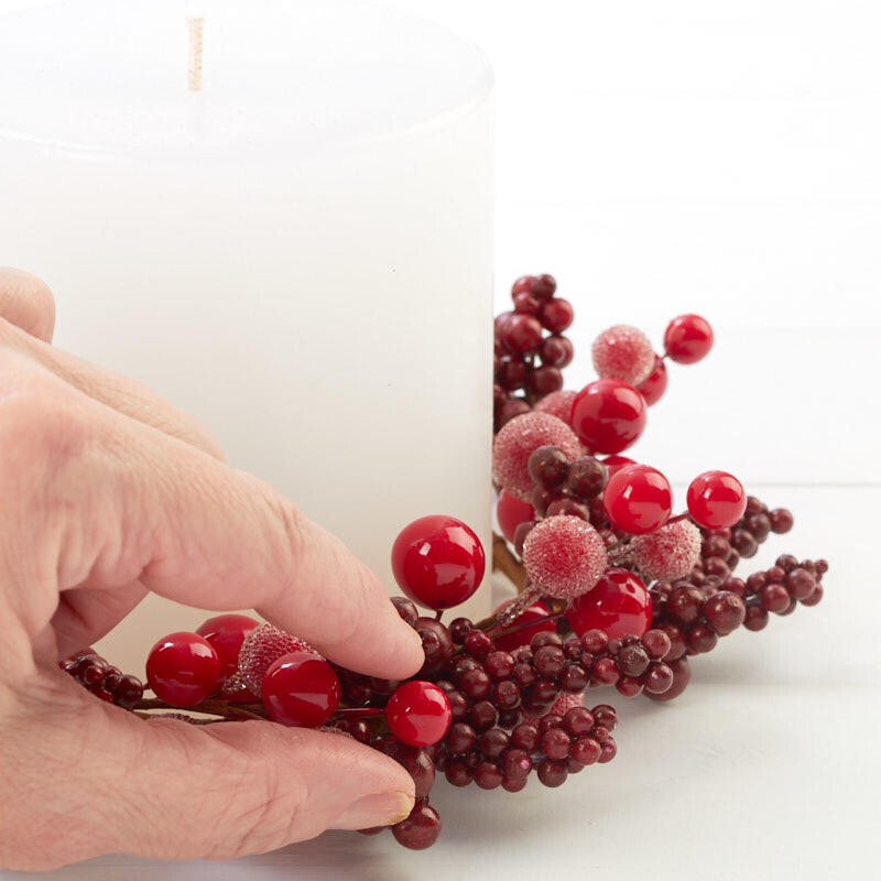 Set of 4 Red Artificial Christmas Berry 6-1/2″ Rings