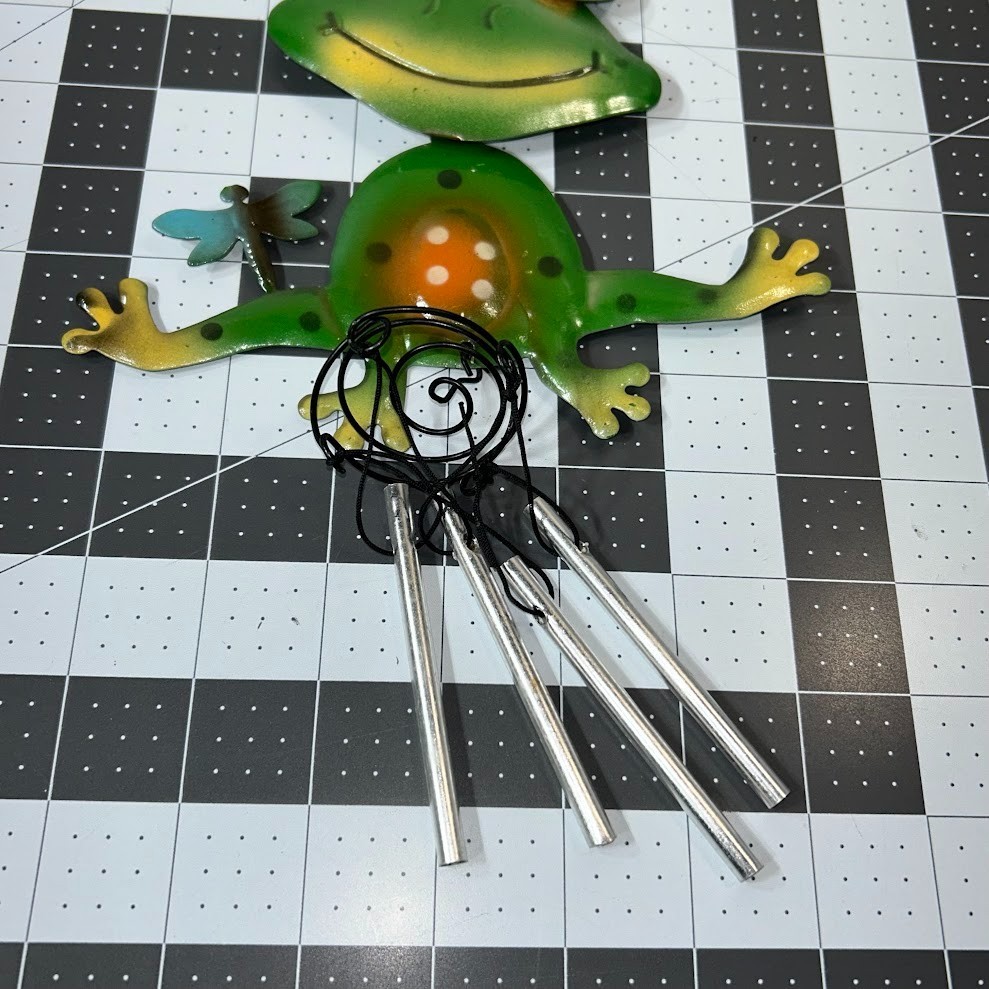 Butterfly, Frog, & Sun Decorative Hanging Outdoor Indoor Metal Chimes Lot of 3