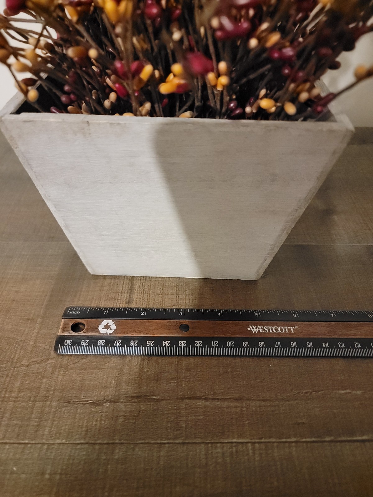 Bless Our Home Wooden Primitive Decor Box With Pip Berries & Rusty Star