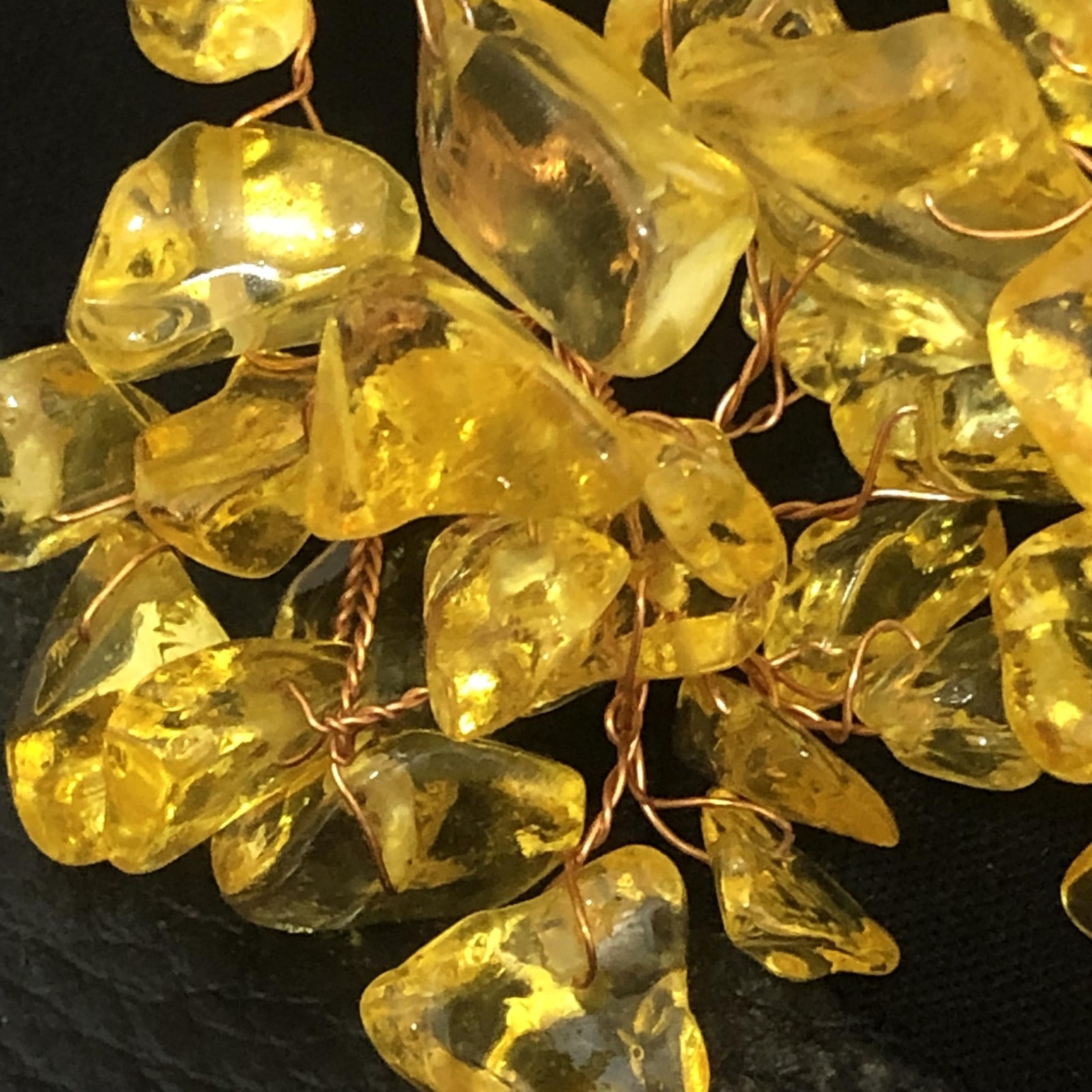 BAEKZ Crystal Bonsai Citrine Tree Money Feng Shui 6in, Gold Color