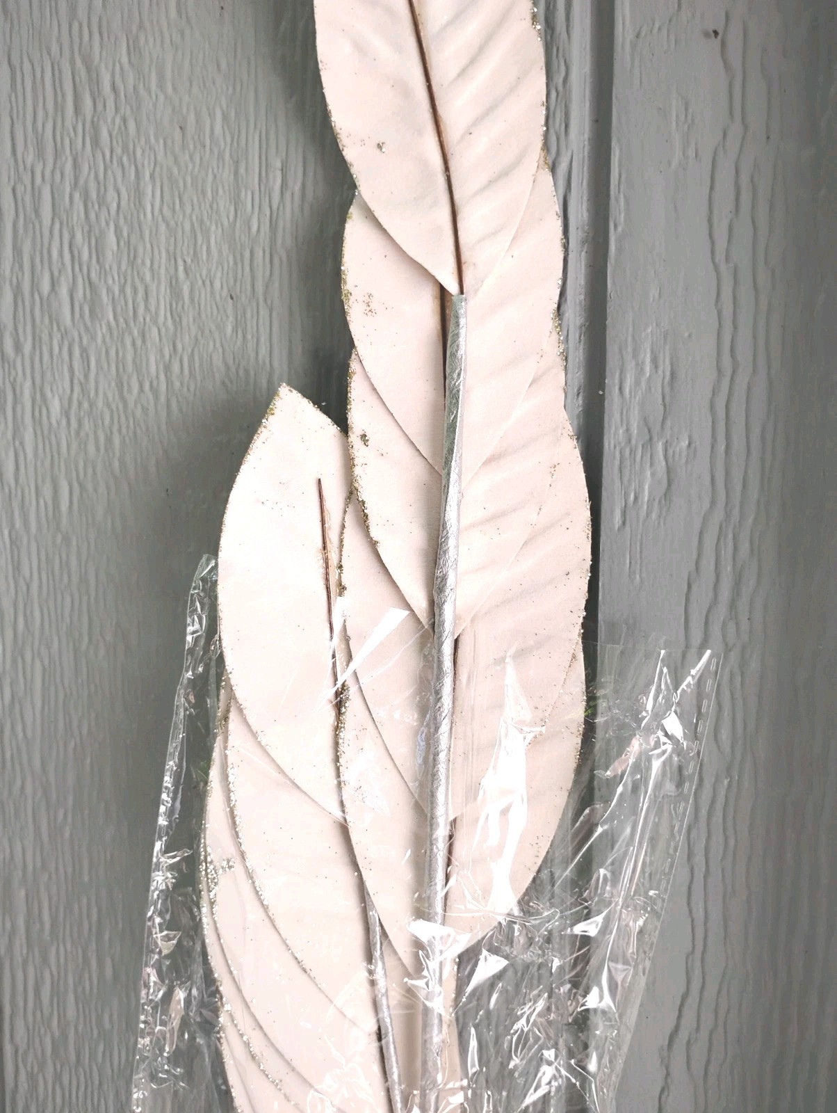 Artificial Silver Leaf Magnolia Christmas Wreath Decor Fall Crafting Lot 24 New