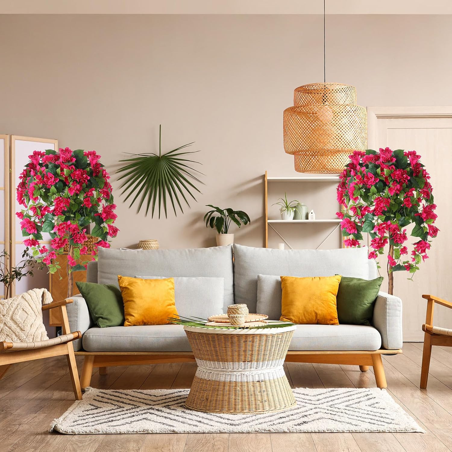 4 Pcs 4 Ft Artificial Bougainvillea Tree for Home Wedding Decor