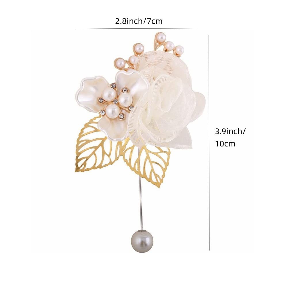 Ivory Boutonniere and Corsage Set for Groom Groomsmen Man Suit and Bride Brid…