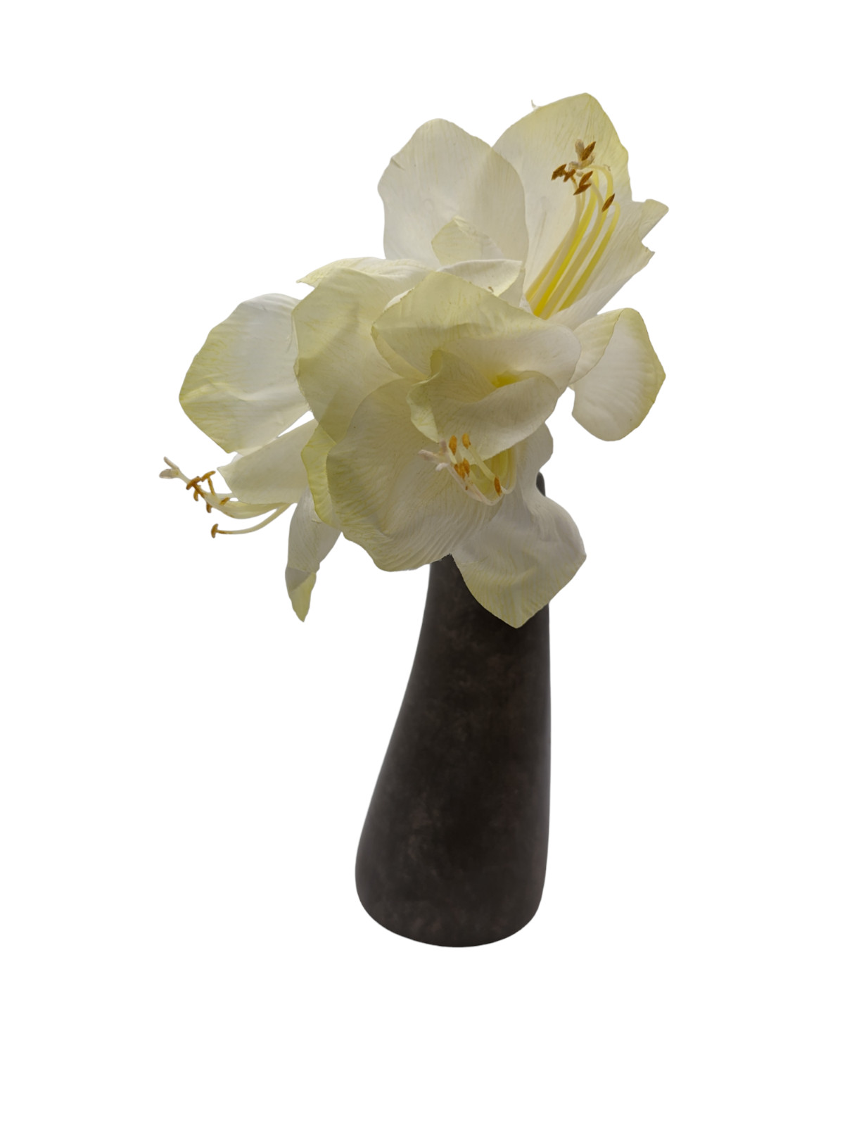 Rare Pier 1 Imports Ceramic Curved Potted Amaryllis Flower Home Decor 13 in