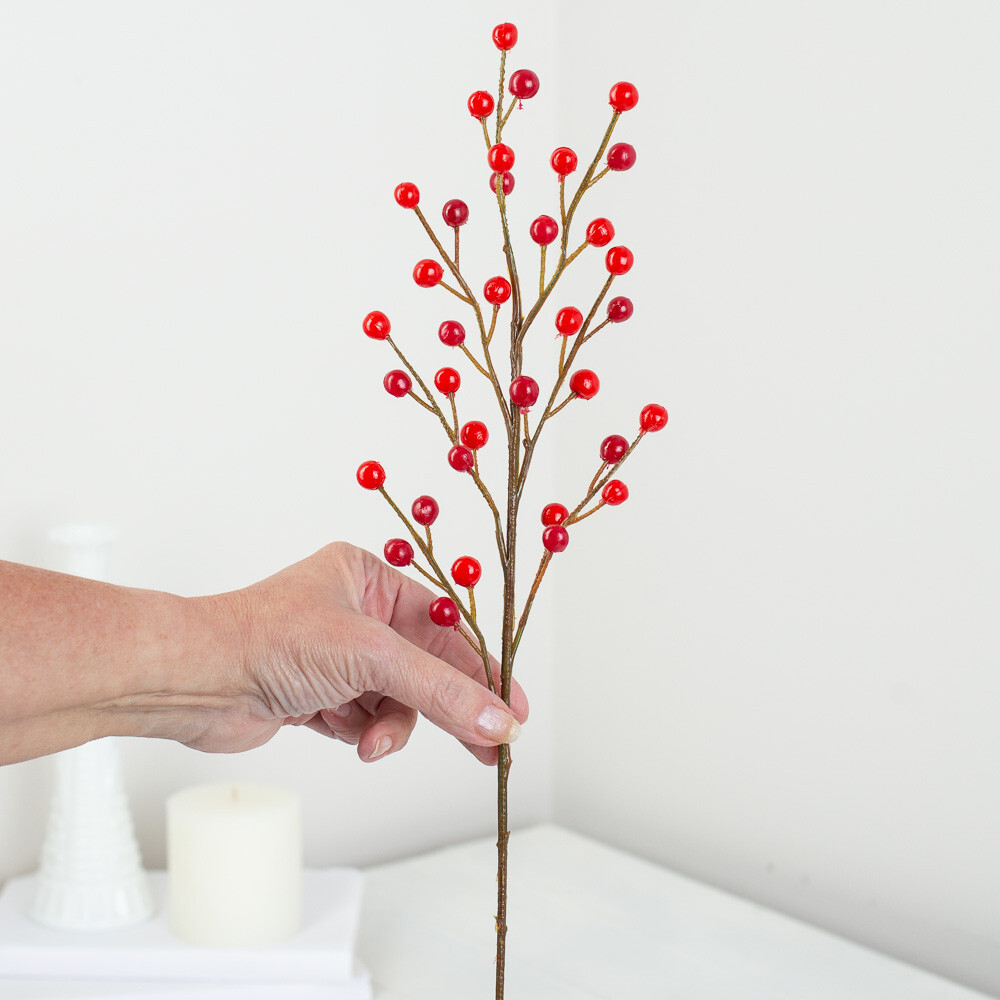 Set of 12 Factory Direct Craft Weatherproof Red Artificial Berry 18″ Sprays