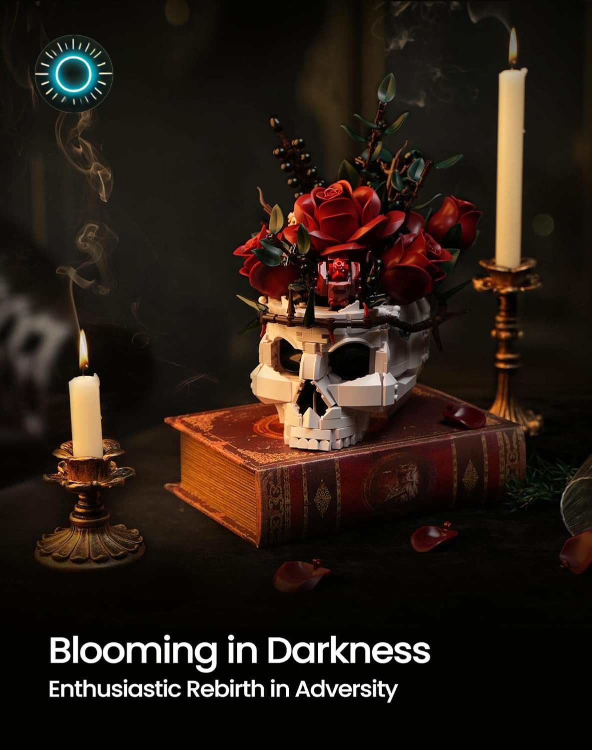 Skull Rose Bouquet Building Set Compatible with Lego Flowers for Adult – Hal…