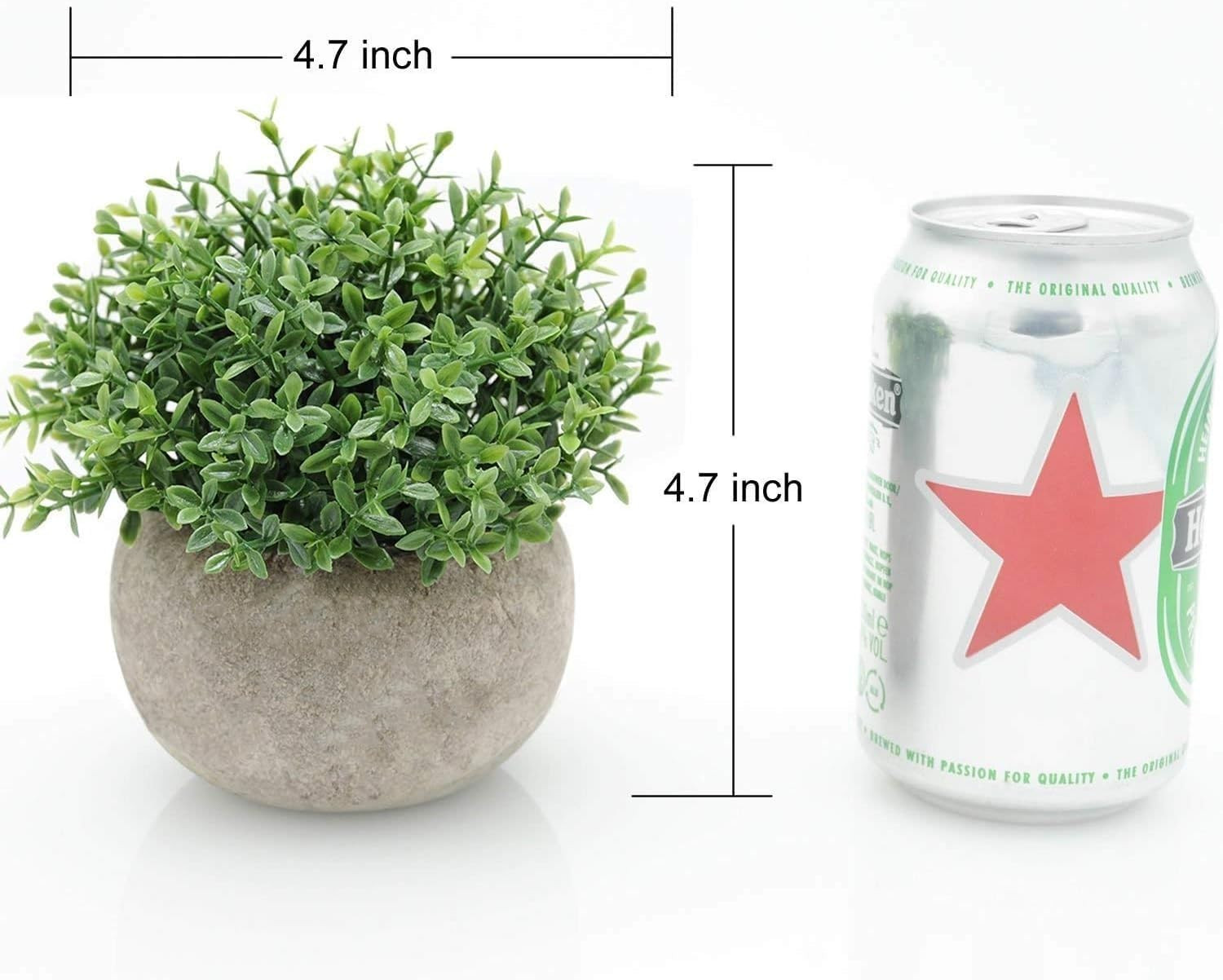 Mini Sage Green Potted Boxwood Topiary Artificial Plants for Home Decor Indoo…