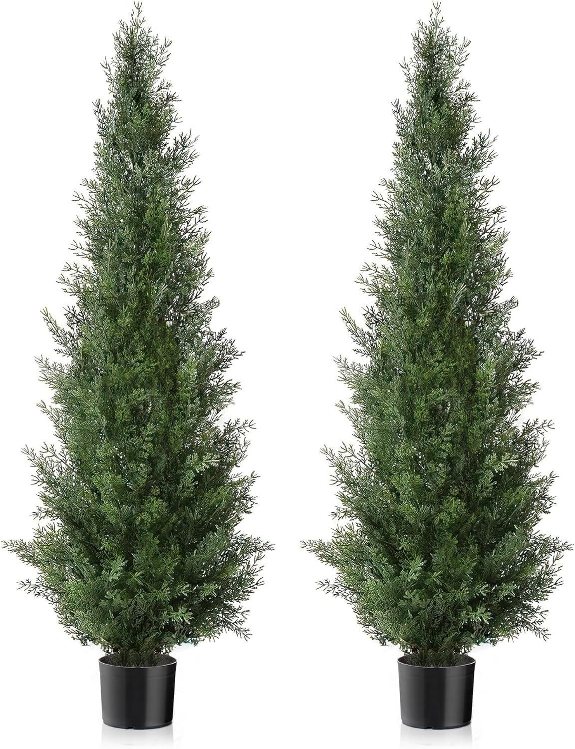 Set of 2 3ft Faux Cedar Trees – UV Protected Indoor/Outdoor Decor