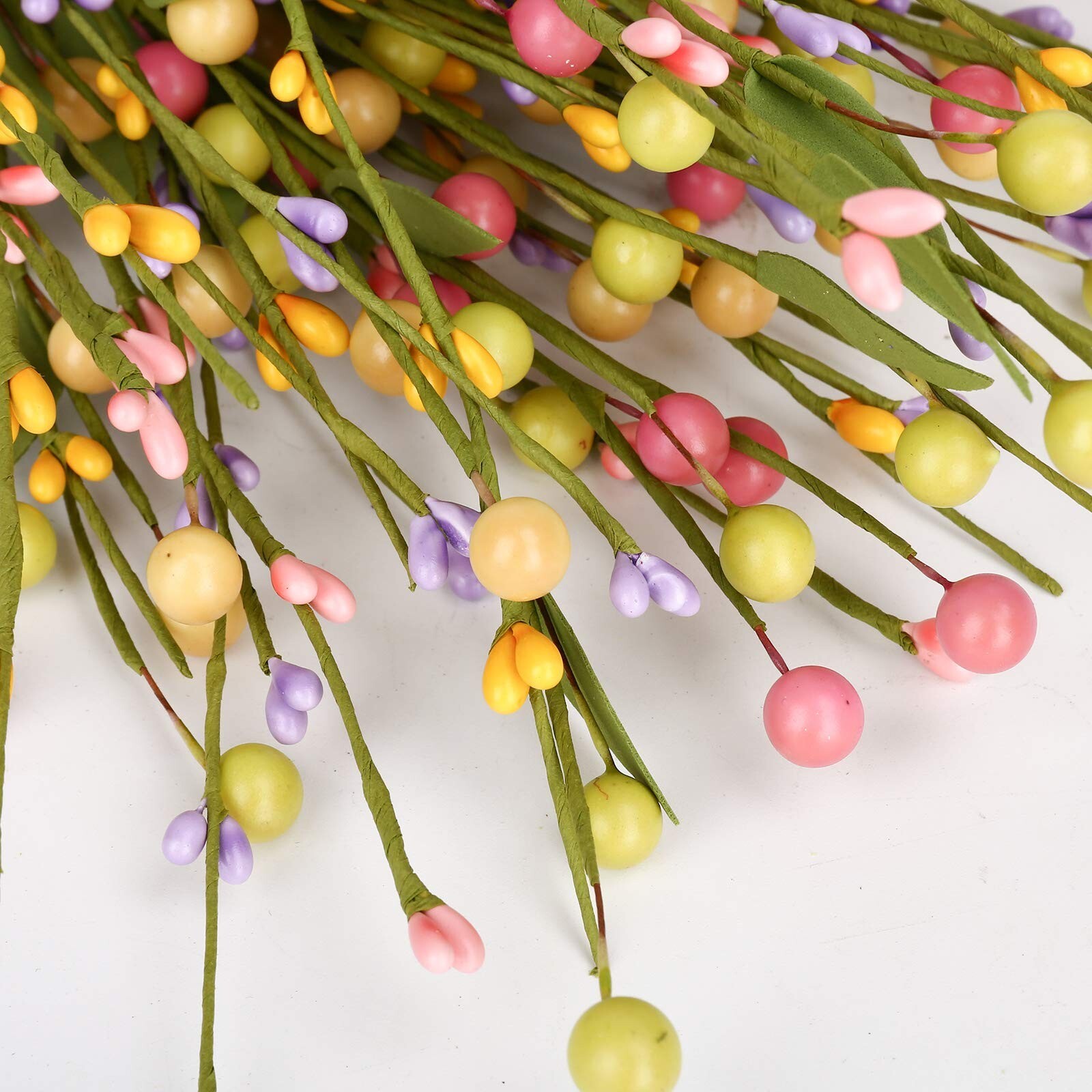 J’FLORU 6 pcs Spring Berry Stems, Artificial Berry Picks Easter Stems for Hom…