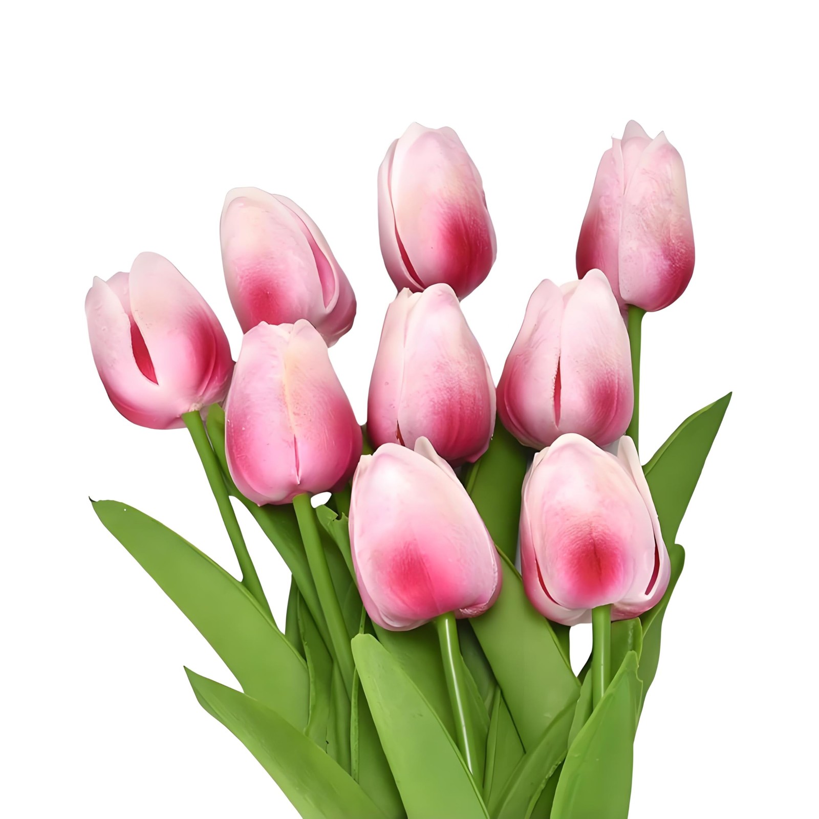 10 PCS White Artificial Fake Tulips 13 Inch Silk Flower Floral Home Decor