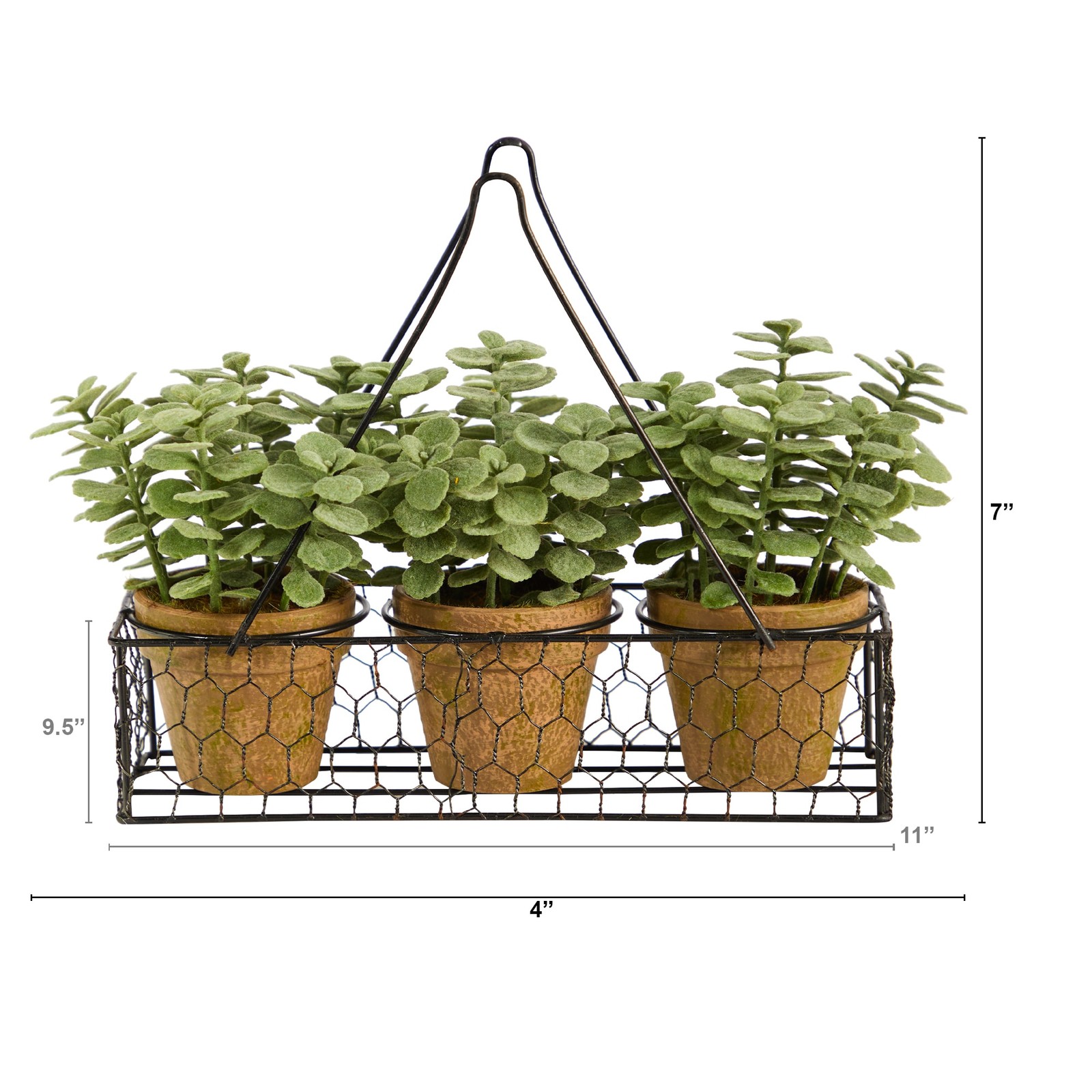 7 Inch Mini Jade Artificial Plant Hanging Planter Bendable Branches Decor