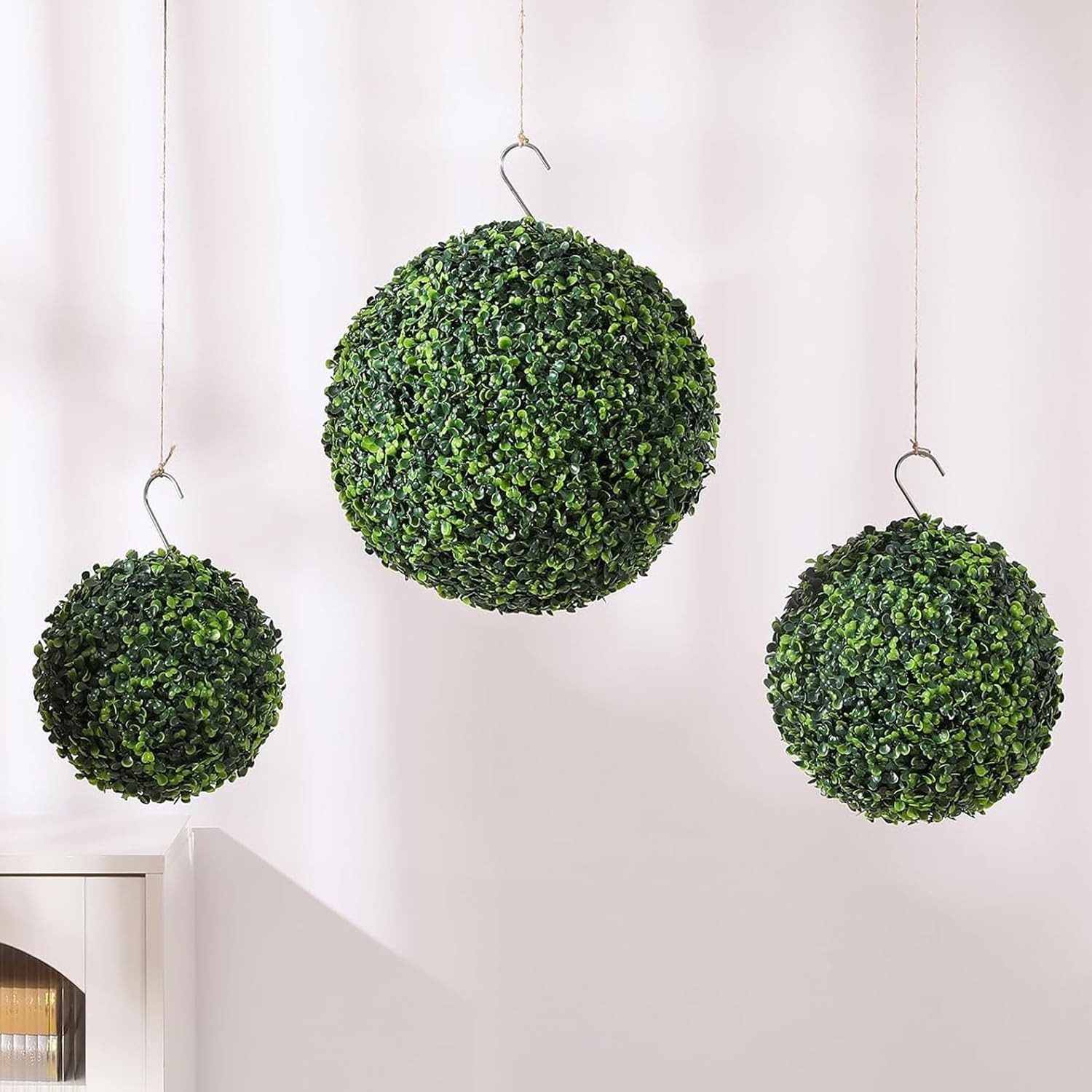3 Pcs Artificial Topiary Ball Plant Faux Boxwood Balls for Outdoor UV Resista…