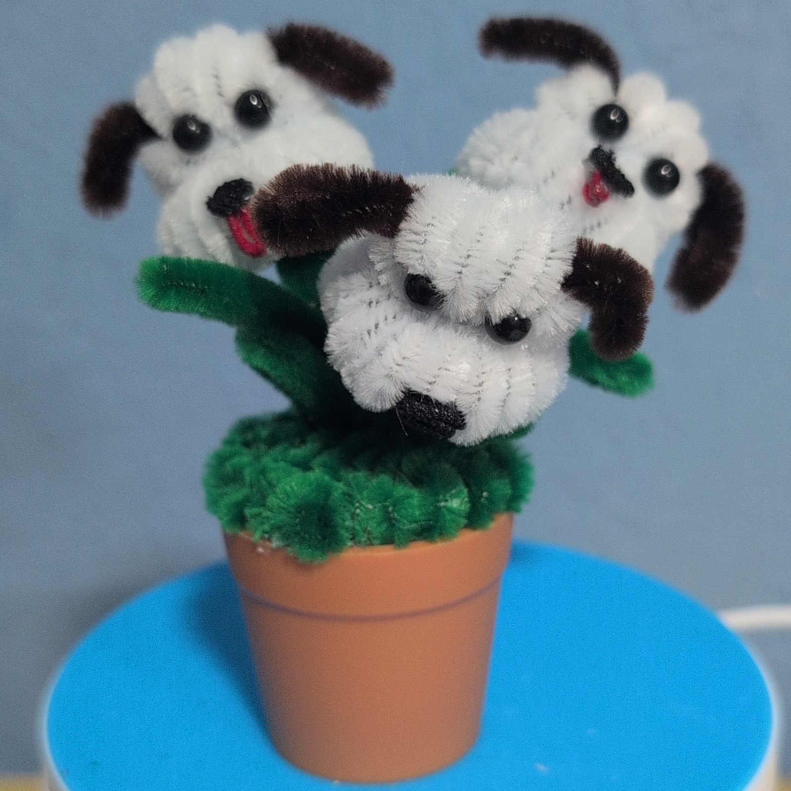 Pipe Cleaner Dog Arrangement In Small Pot