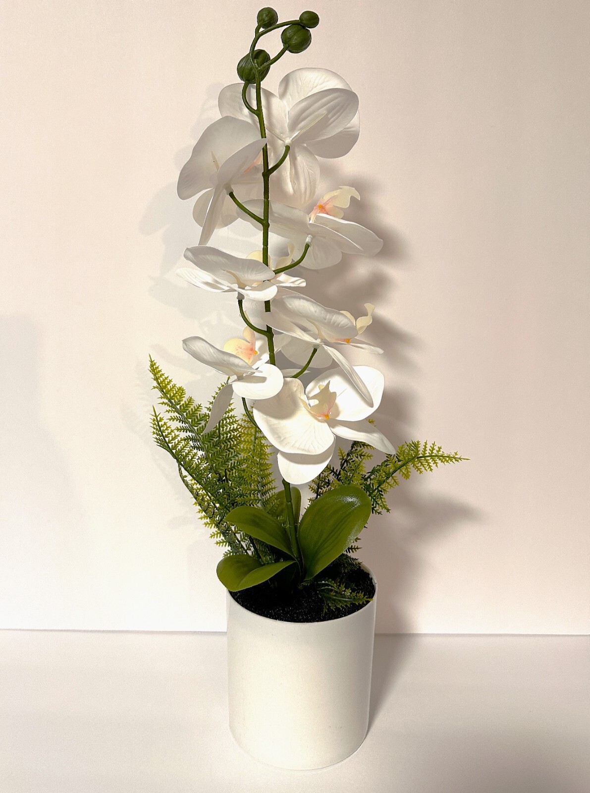 Artificial Flowers Potted Silk Orchid Faux Potted Flower Fake Phalaenopsis Decor