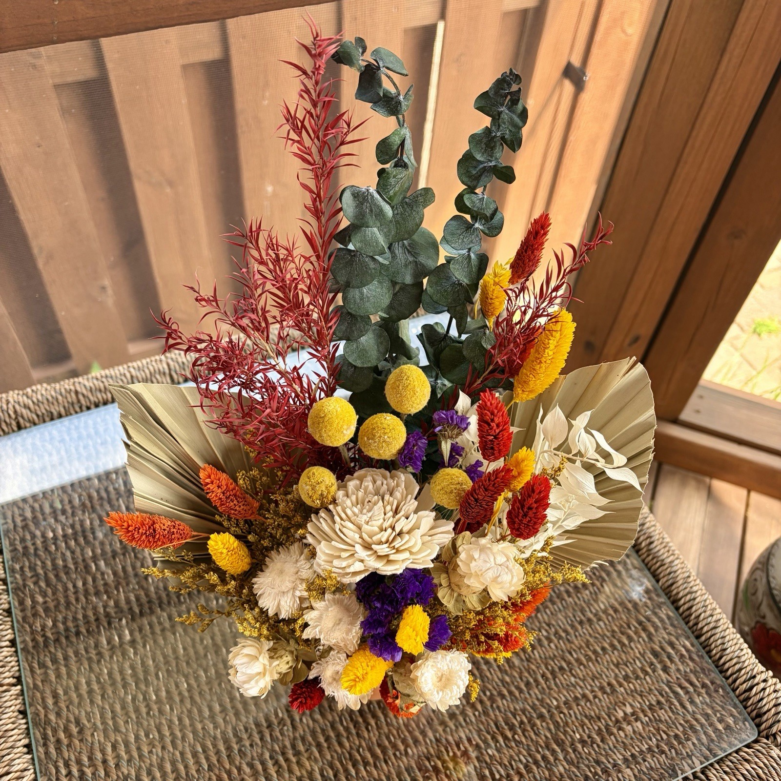 Artificial And Dried Flower Arrangement