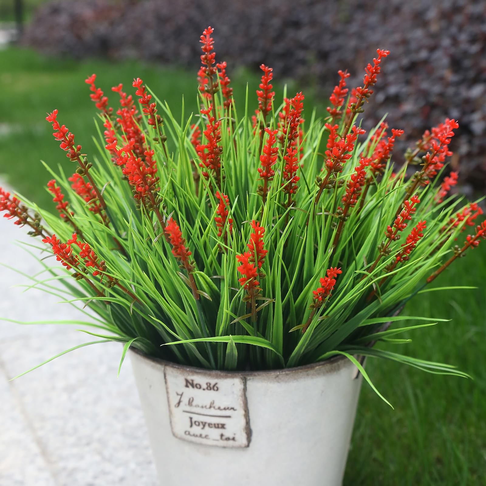 alyptus Artificial Flowers Outdoor 12 Bundles Fake Plants Outside Red Flower …