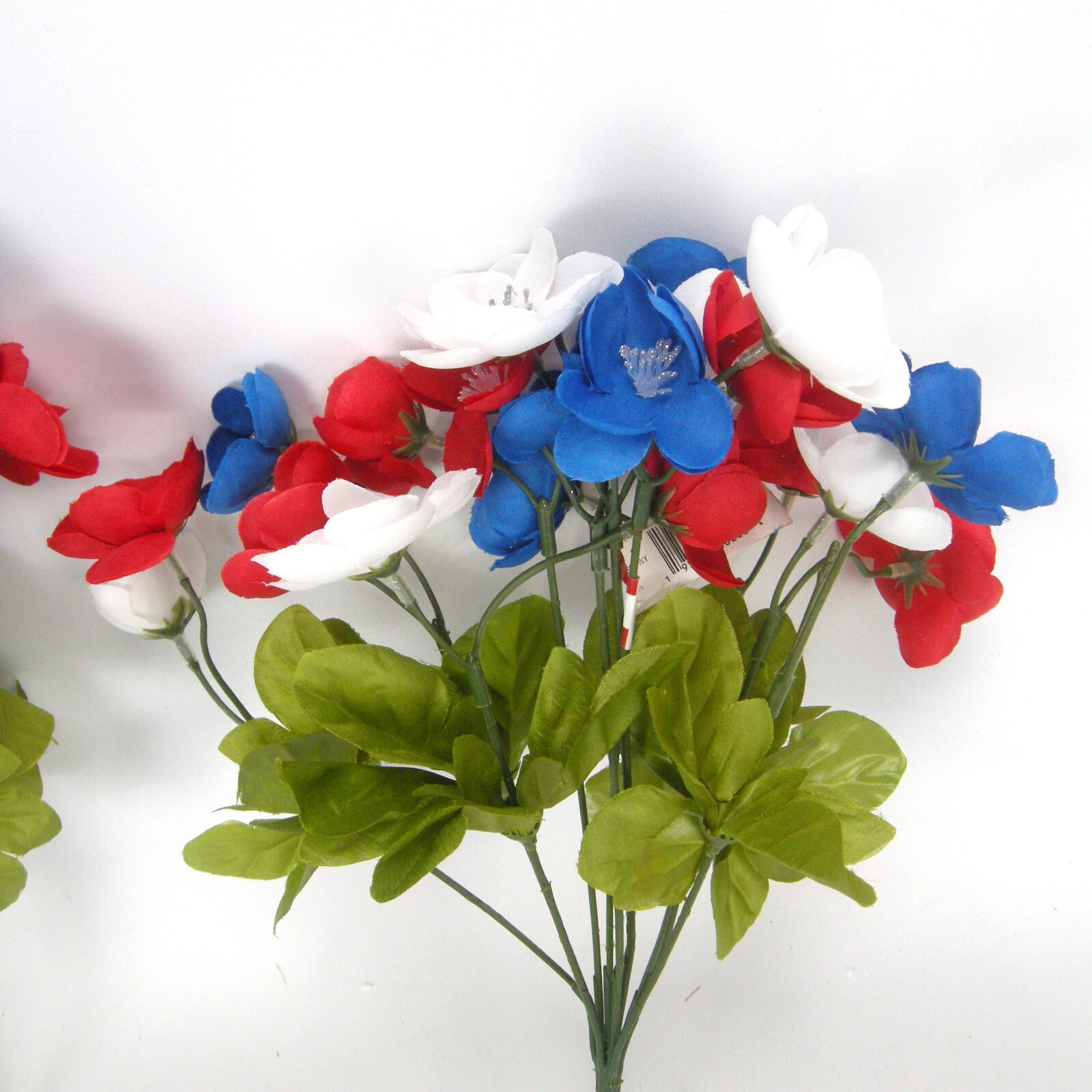 Silk Flower Lot of 12 Bushes 12″ Patriotic Red White Blue Florist Quality