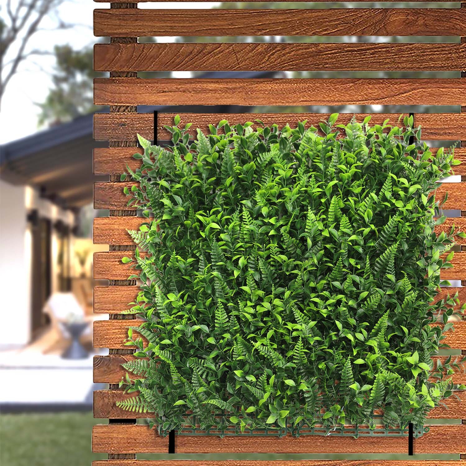 20″ Artificial Faux 3D Mix Leaves Wall Panel Fence Screen Home Outdoor Decor #09