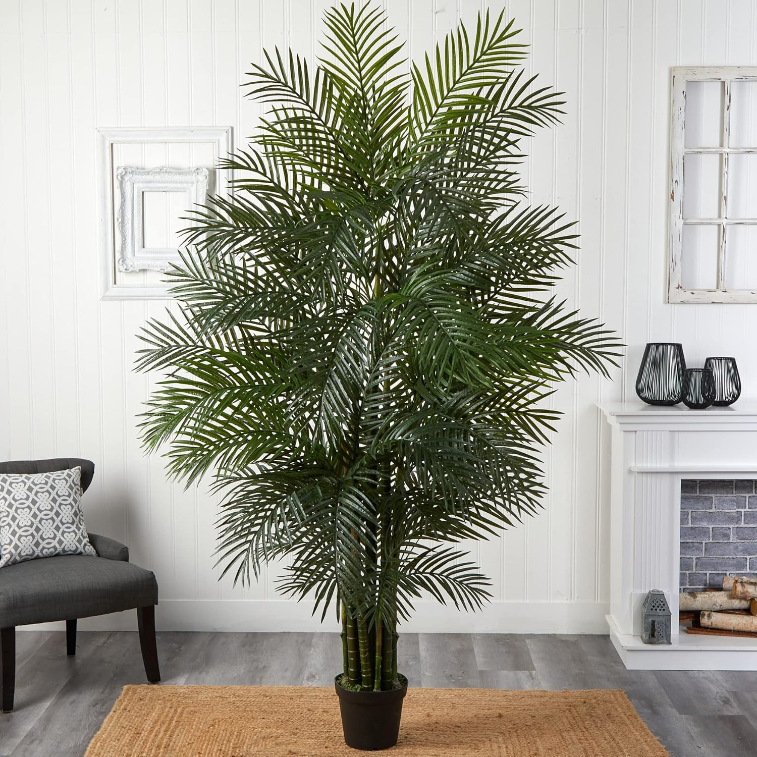 Lifelike 7.5Ft UV Resistant Areca Palm Tree for Indoor/Outdoor Decor