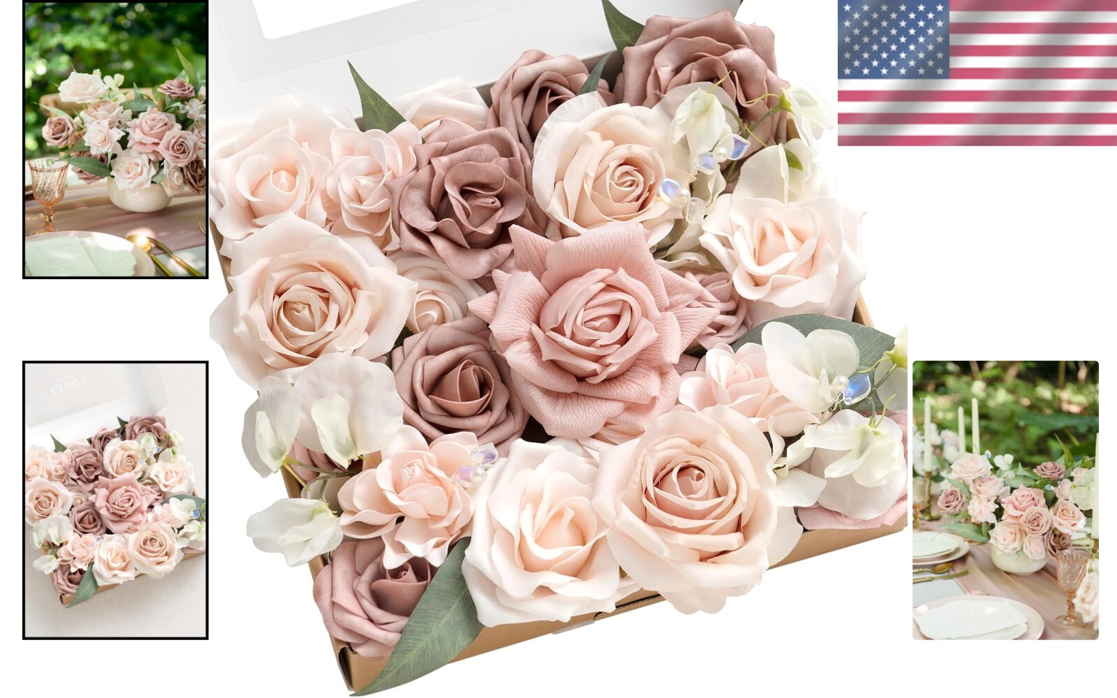 Grand Combo Box of Dusty Rose Artificial Flowers for Elegant Floral Arrangements