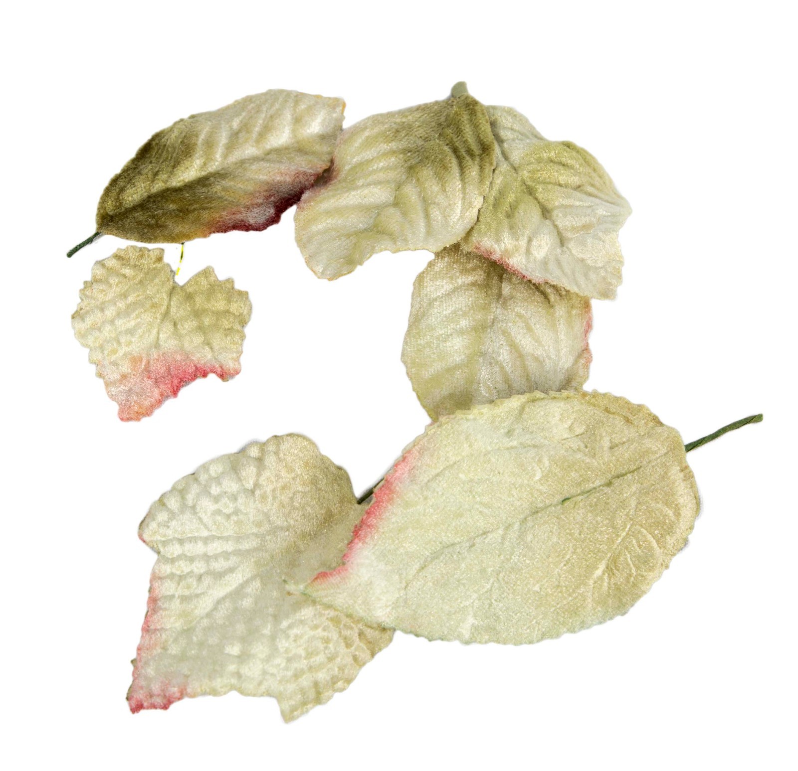 Assorted Velvet Leaves with Wired Stems Mix – 100g Bag DIY Crafts Millinery