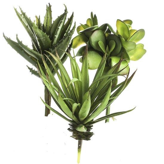 Set of 3 Assorted Style Vinyl Succulent Greenery Accessory Picks