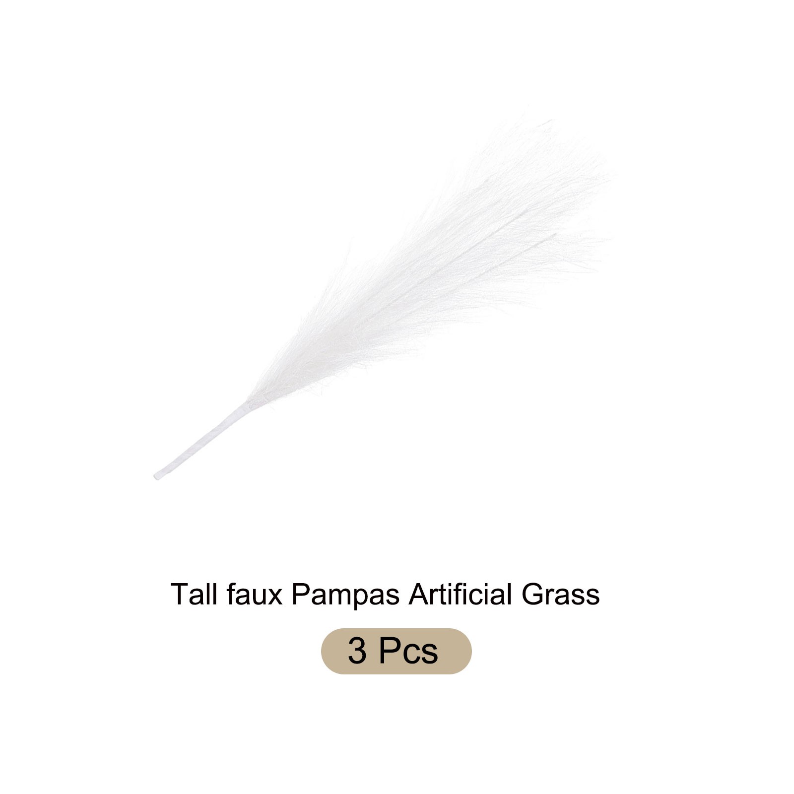 Faux Pampas Grass Fake Pampas Grass Decor, 17.7″/45cm / White / 3 Pcs