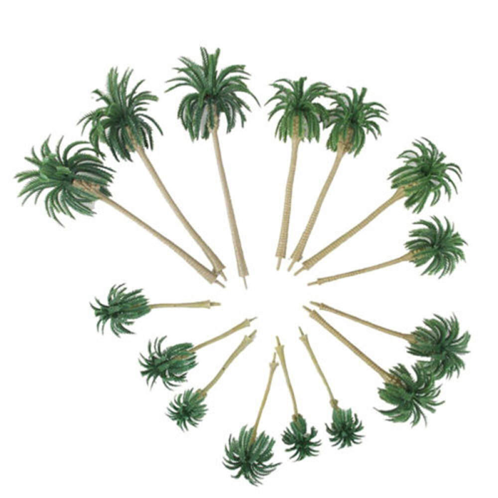 15PC Landscape Model Tree Scenery Model Coconut Palm Trees HO N Z Scale