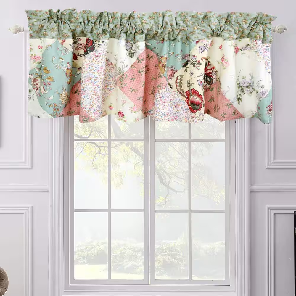 Floral Vine Country Cottage Flower Garden Patchwork Straight Multi-Color Pink Bl