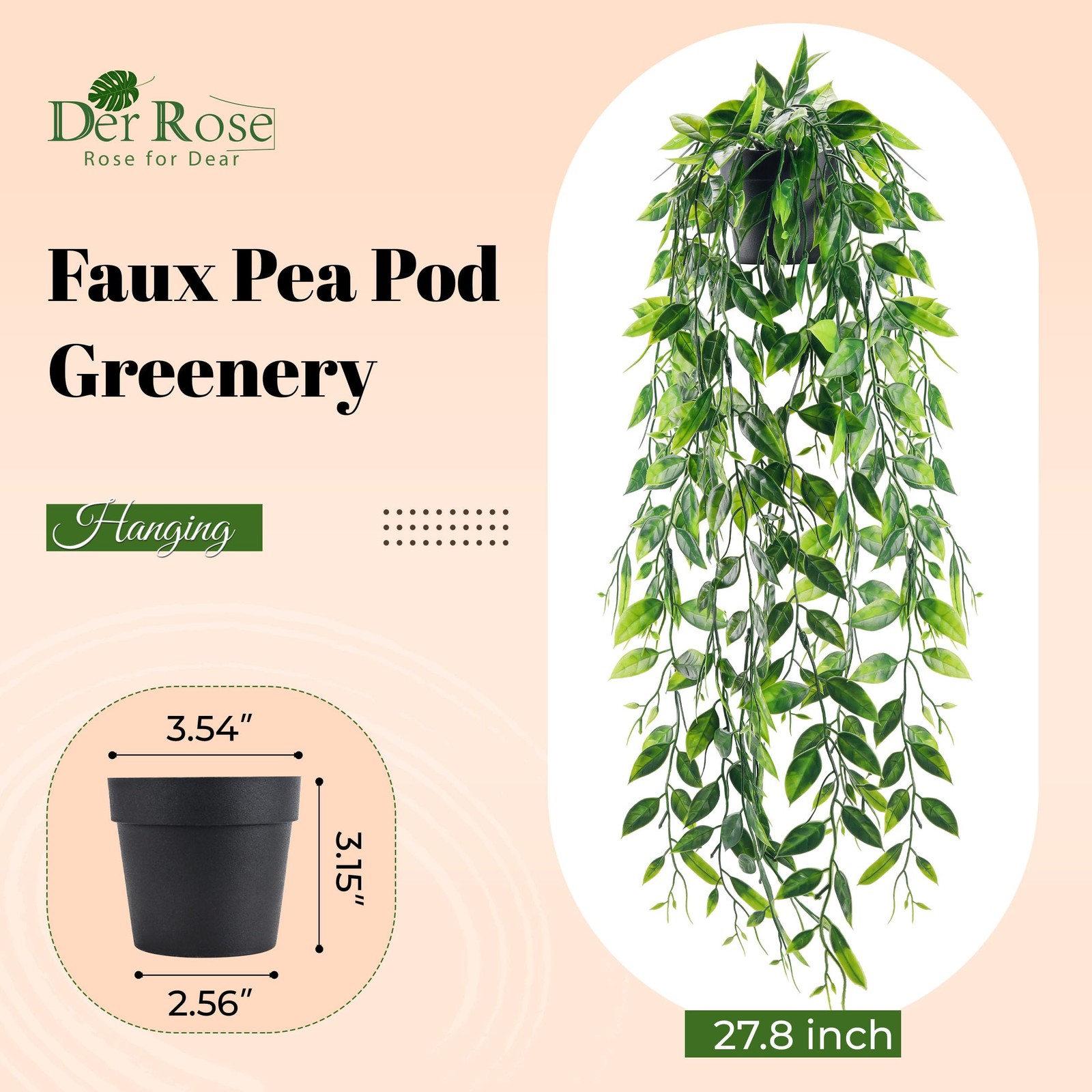 Der Rose Fake Plants Green-1 Pack Style a