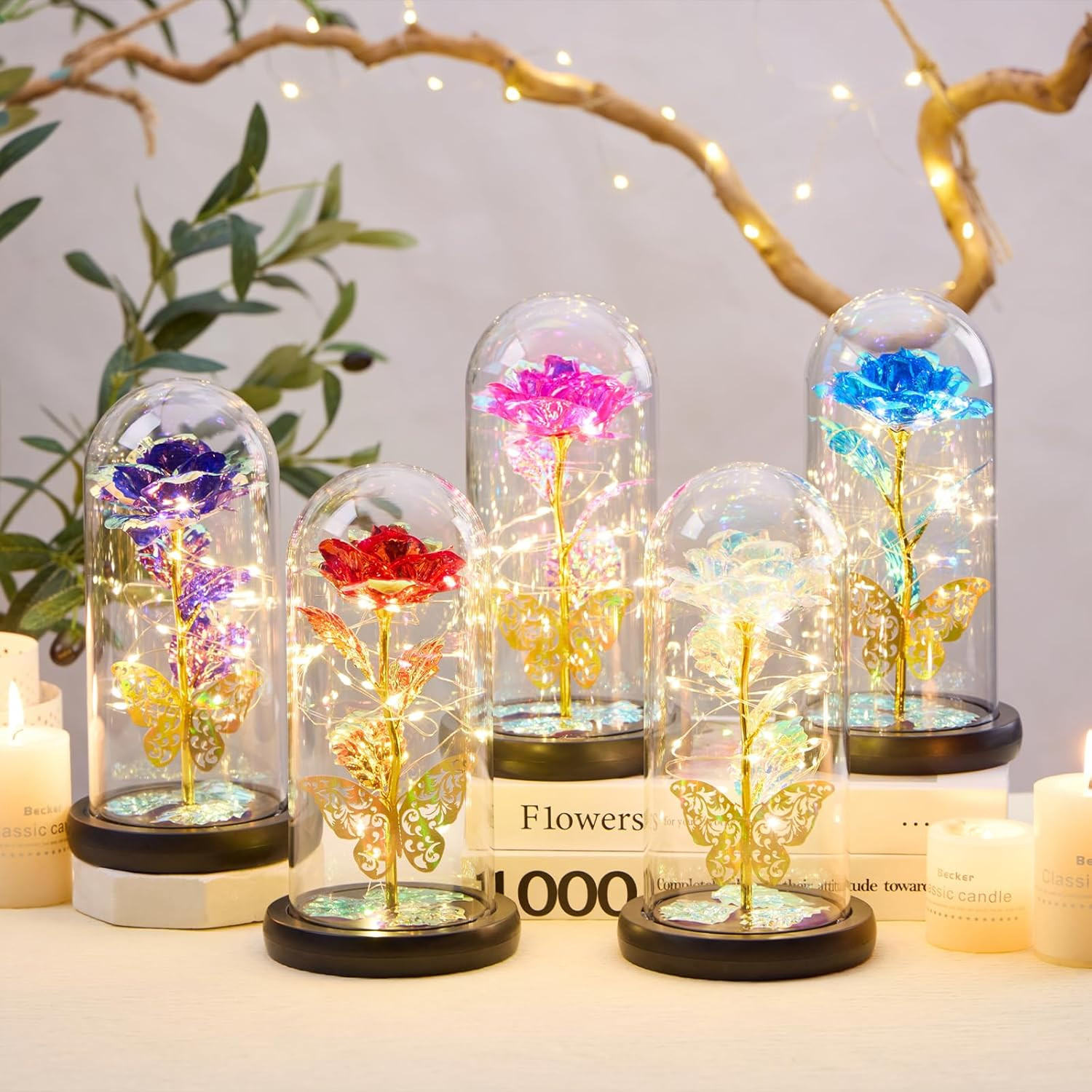 Galaxy Rose Forever Light up – Galaxy Rose Gift for Mom, Artificial Eternal Fore