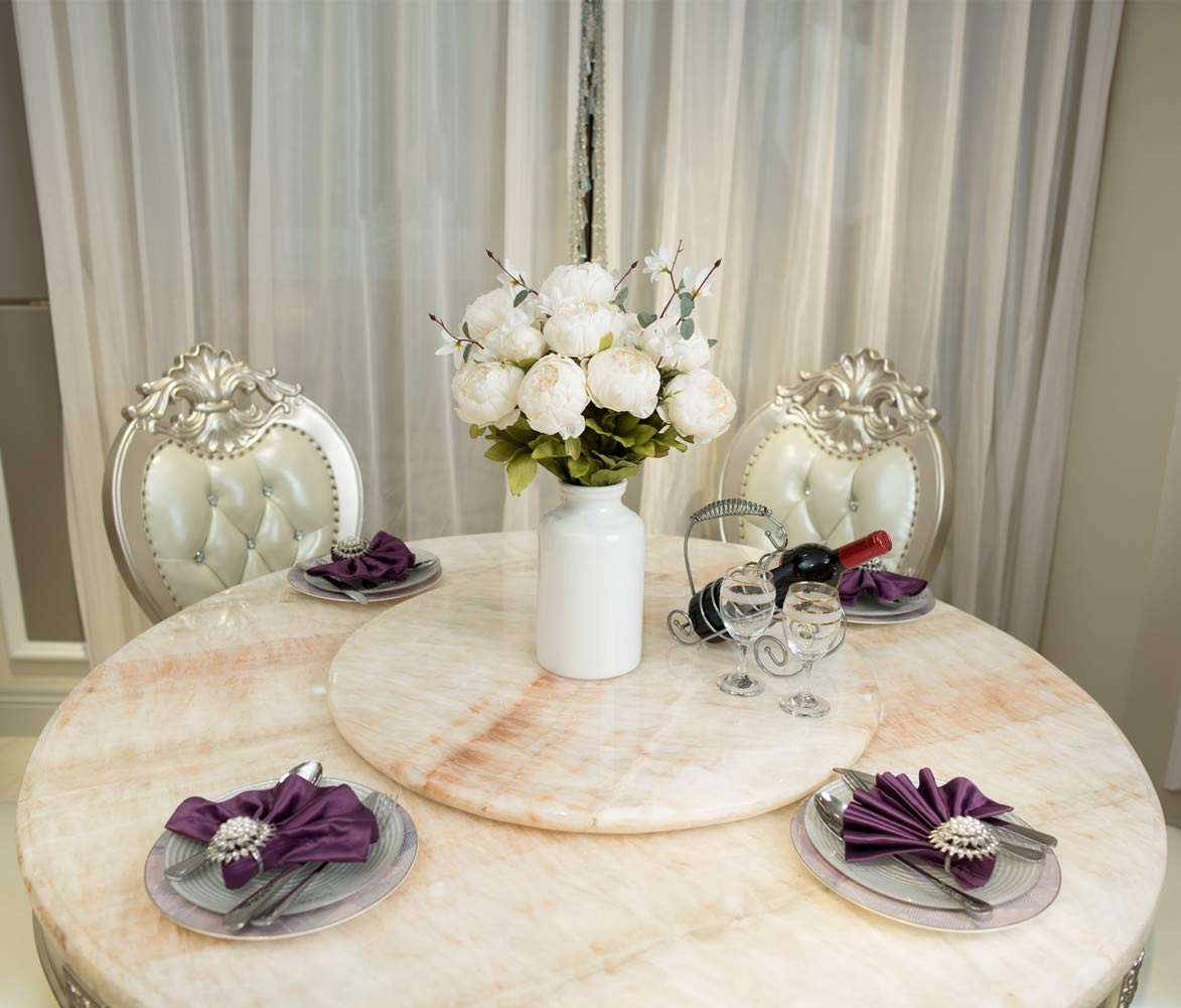 2 Pack Large Artificial Cream White Peony Silk Flower Bouquets Centerpieces
