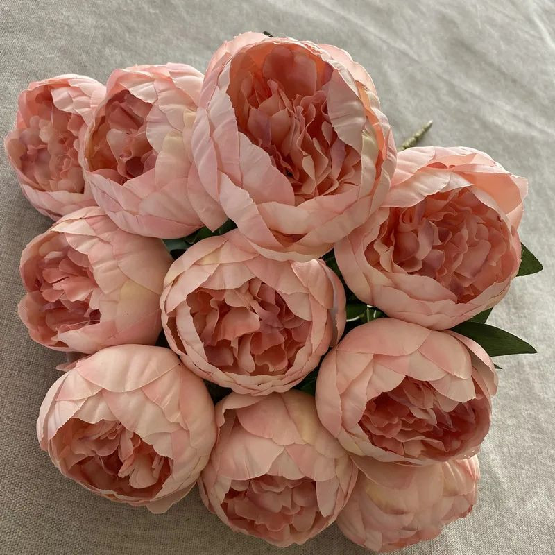 10 Heads Silk Peony Artificial Flowers Bouquet | Large Peonies Valentines Decors