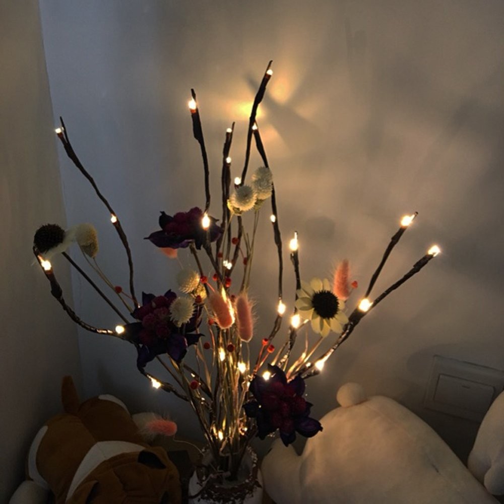 3 Pack Warm White Lighted Branches 60 LED Twig Lights Lighted Plants Artificial