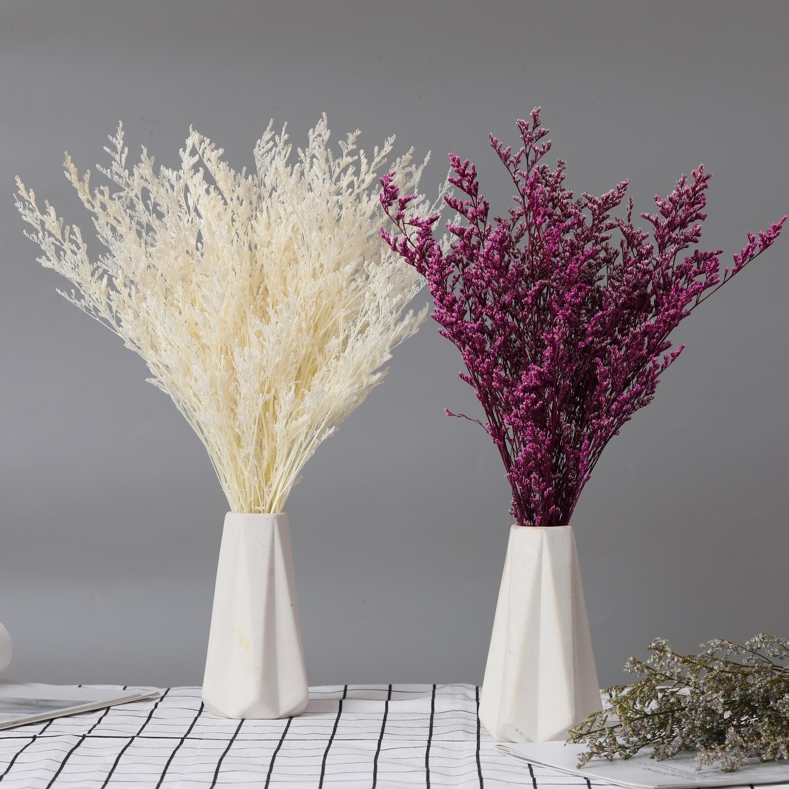 Dried Flowers Bouquet, Dry Caspia Flower Bundle, Floral Lavender, Babys Breat…