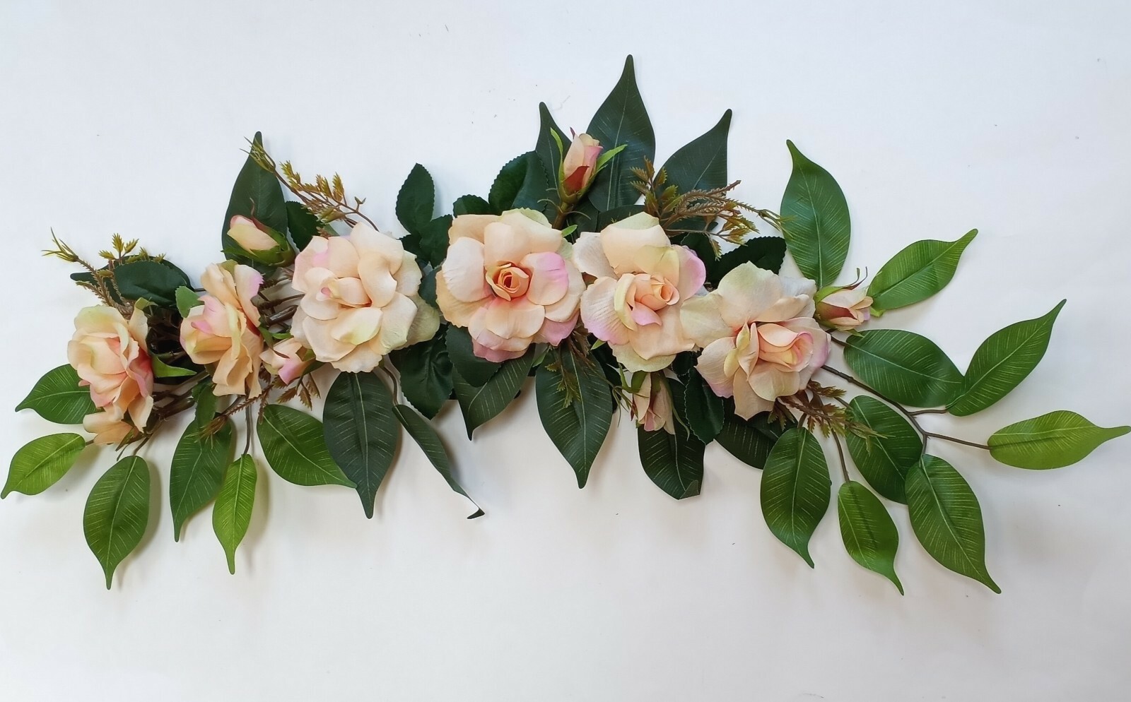 Yellow Rose 27″ Swag Silk Flower (Ready to Display) Wall Door Arch Decor BP2227
