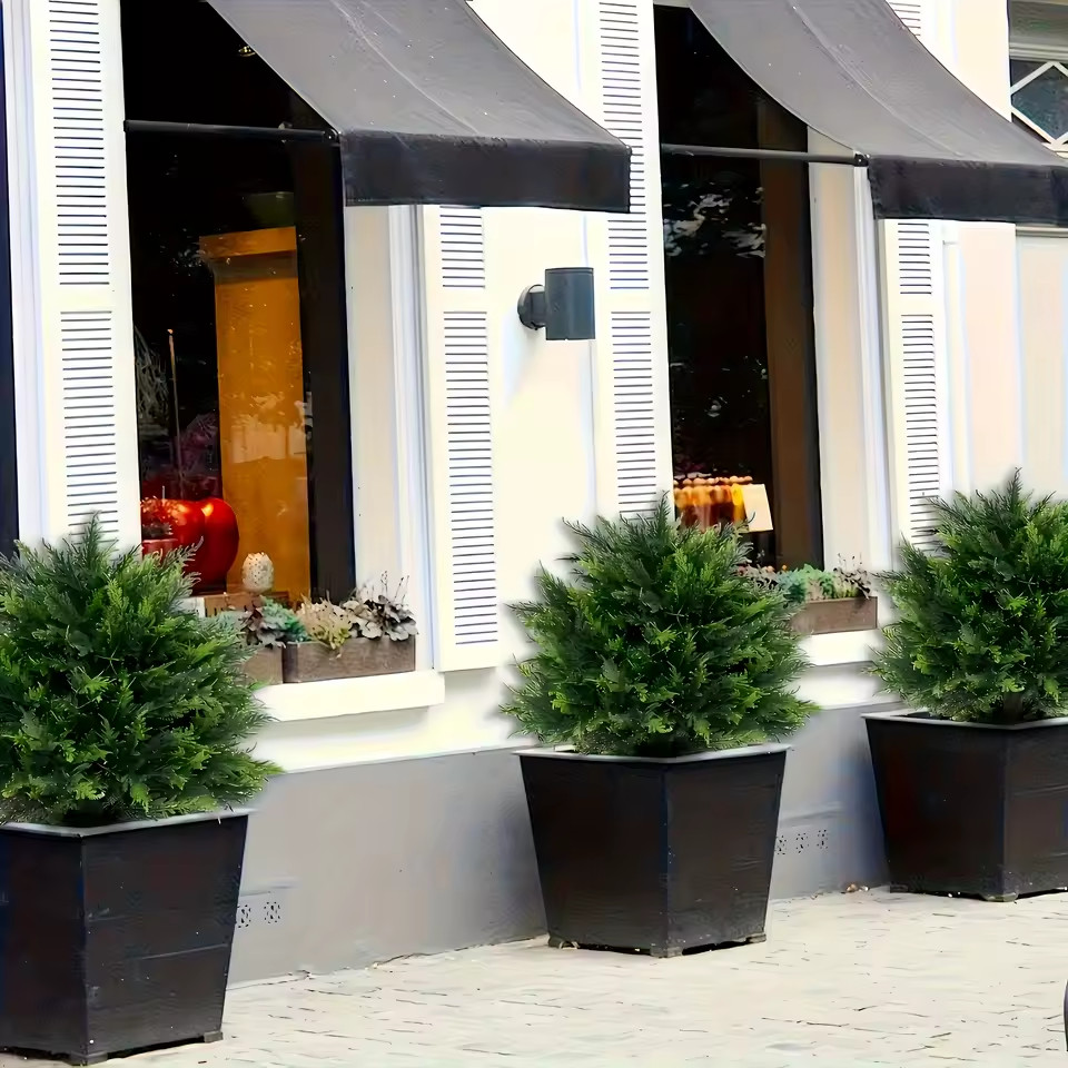2Pack Artificial Cypress Topiary Christmas Tree with Spike Faux Cedar Bushes