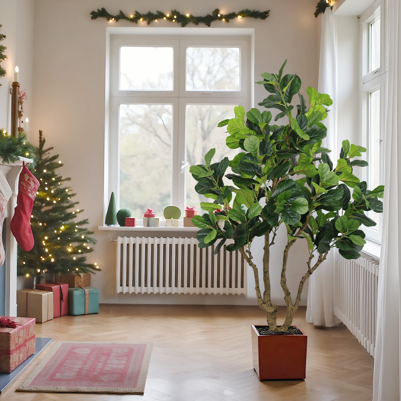 7FT Tall Artificial Banyan Tree Silk Plant – Faux Greenery for Indoor Outdoor