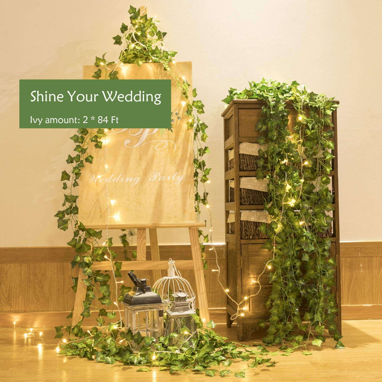 168 Ft 24 Strands Fake Ivy Leaves Artificial Ivy Garland Greenery Decor Faux …