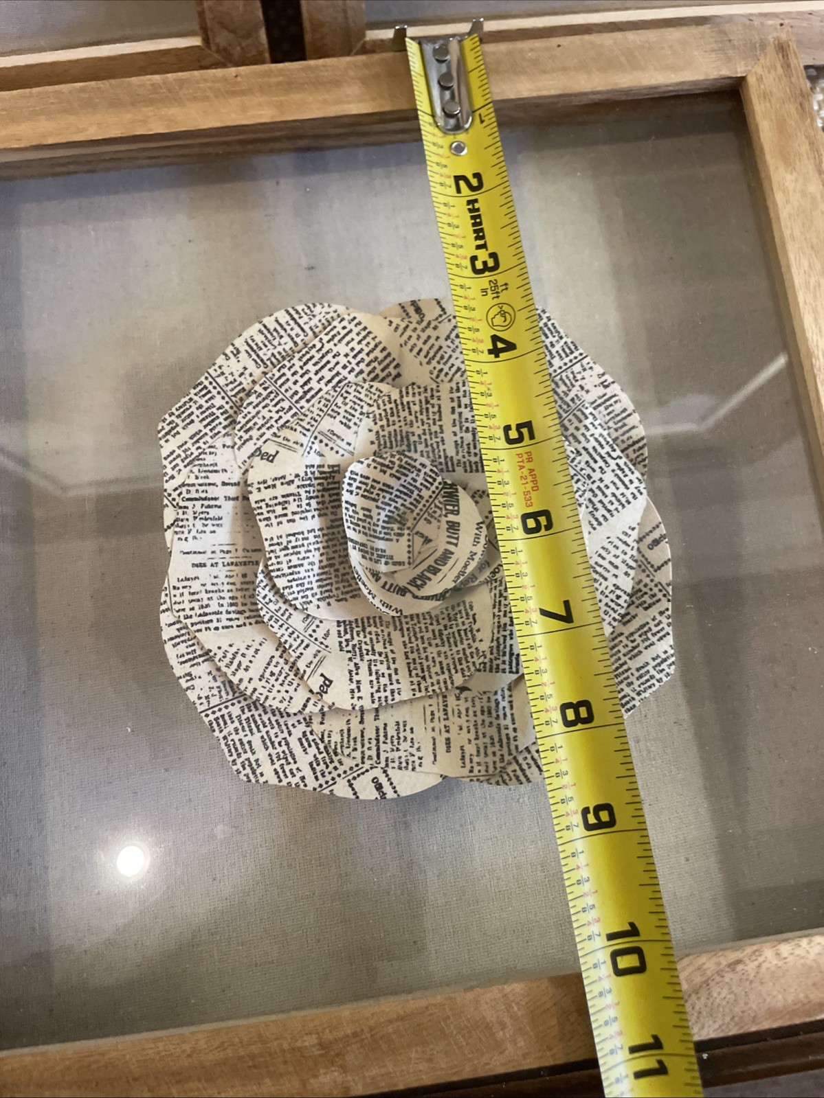 Set Of 3- Paper flowers in shadow boxes