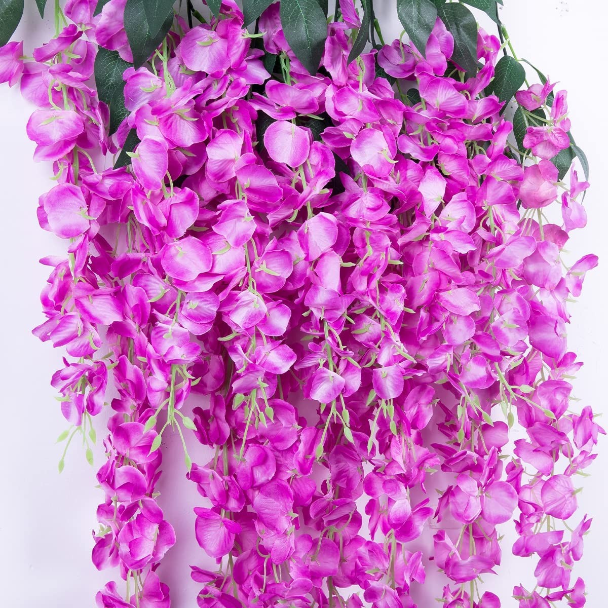 12/24PCS Artificial Wisteria Hanging Flower Vines Garland Strings Wedding Decor