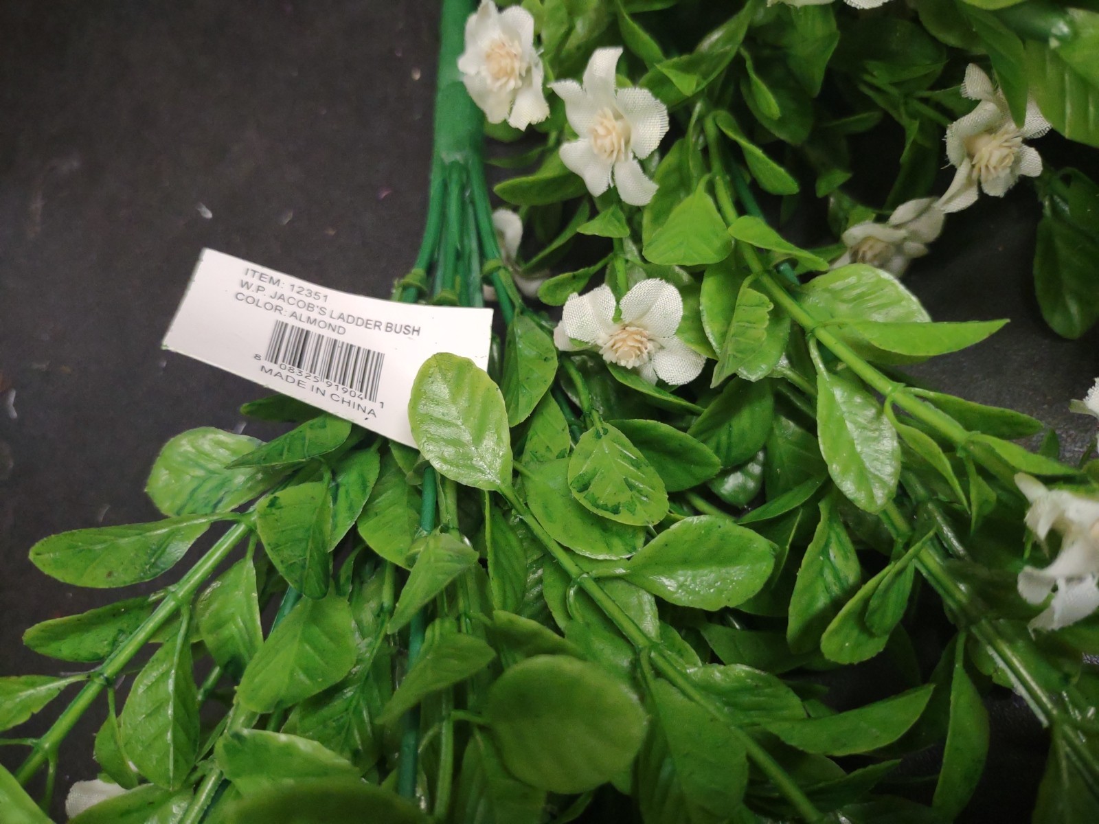 Set of 2: White Silk Mini Daisy Bush, “Jacob’s Ladder” Miniature Flower Blooms