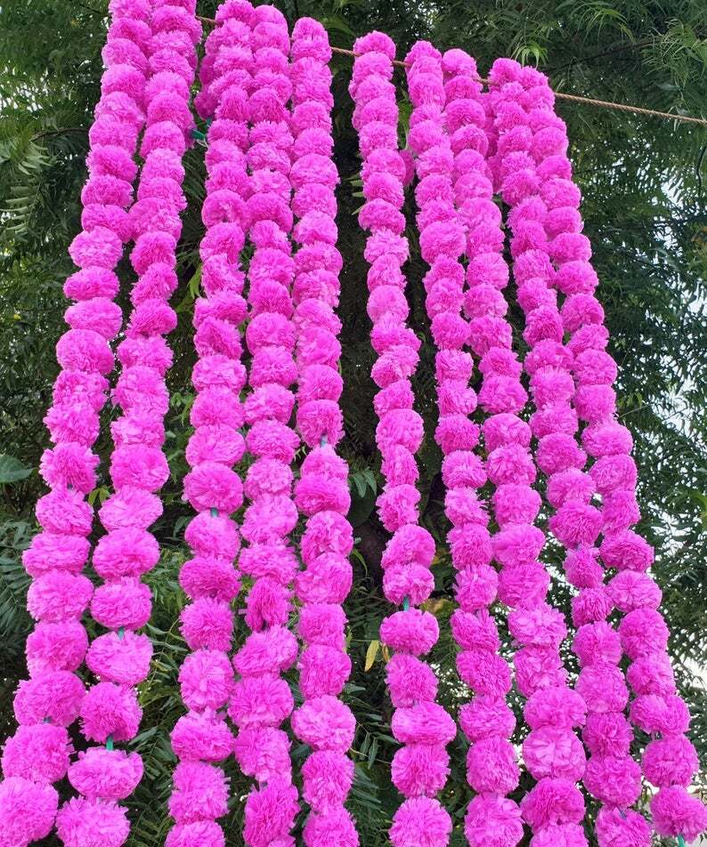 Indian Artificial Vine Flower parties Festive Decor Pink Garlands